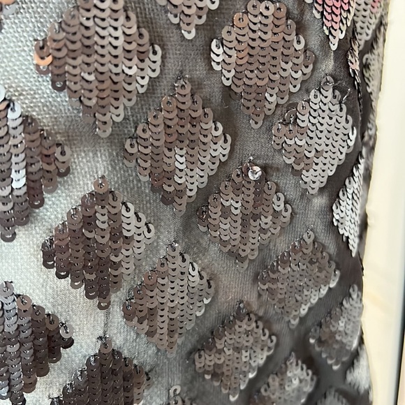 All Saints Lattice Sheer Black Sequins Top Size 4US - Picture 8 of 8